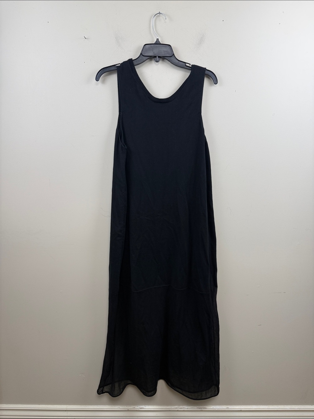 Liviana conti black sleeveless cotton knit dress 10 made in Italy